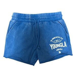 YoungLA Vintage Wash Blue Athletic Shorts Size: Small